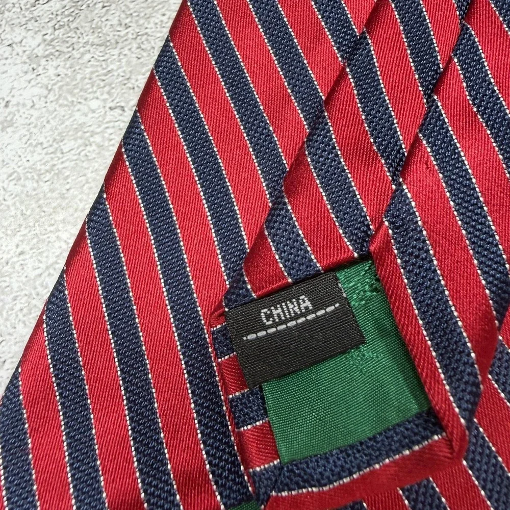 Tommy‎ Hilfiger Silk Tie Mens One Size Red Striped Made In China Necktie